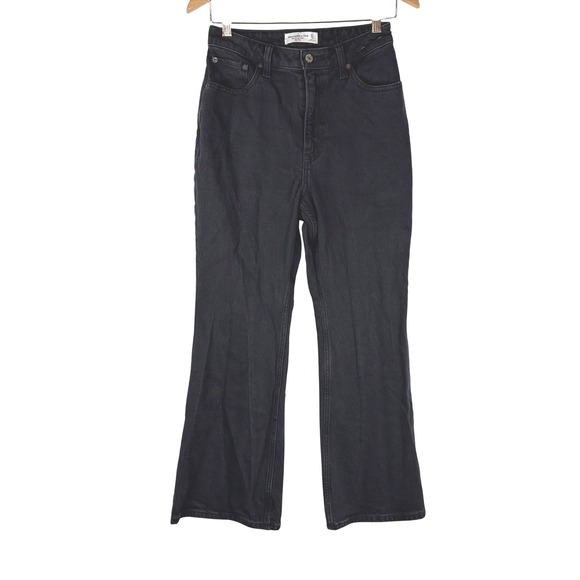 Abercrombie & Fitch Denim - Abercrombie & Fitch Curve Love Vintage Flare High Rise Black Jeans 27 4XS